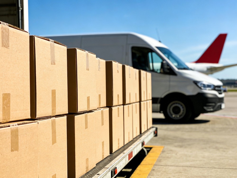 shipping packages ready for global distribution