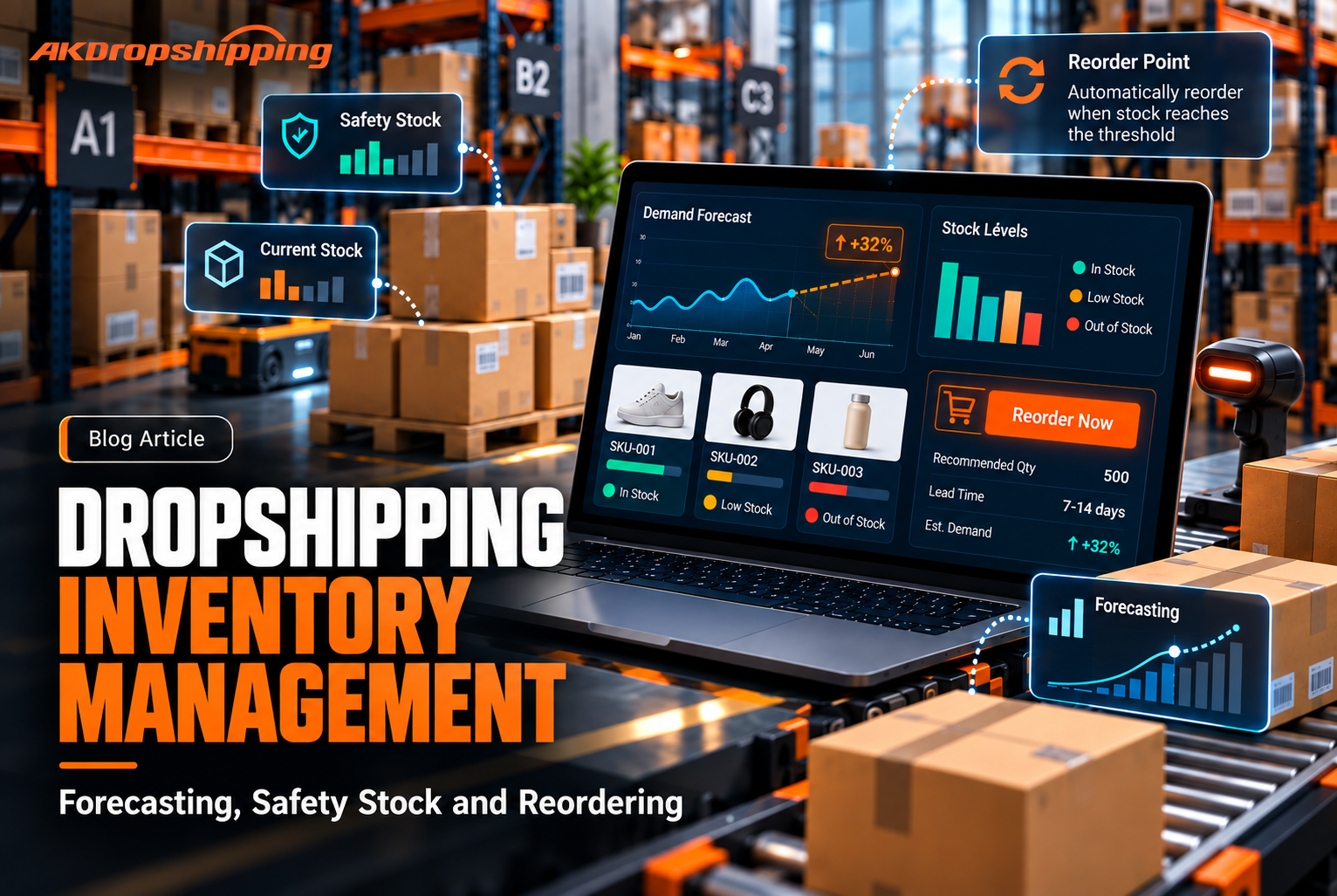 Dropshipping Inventory Management: Forecasting, Safety Stock and Reordering