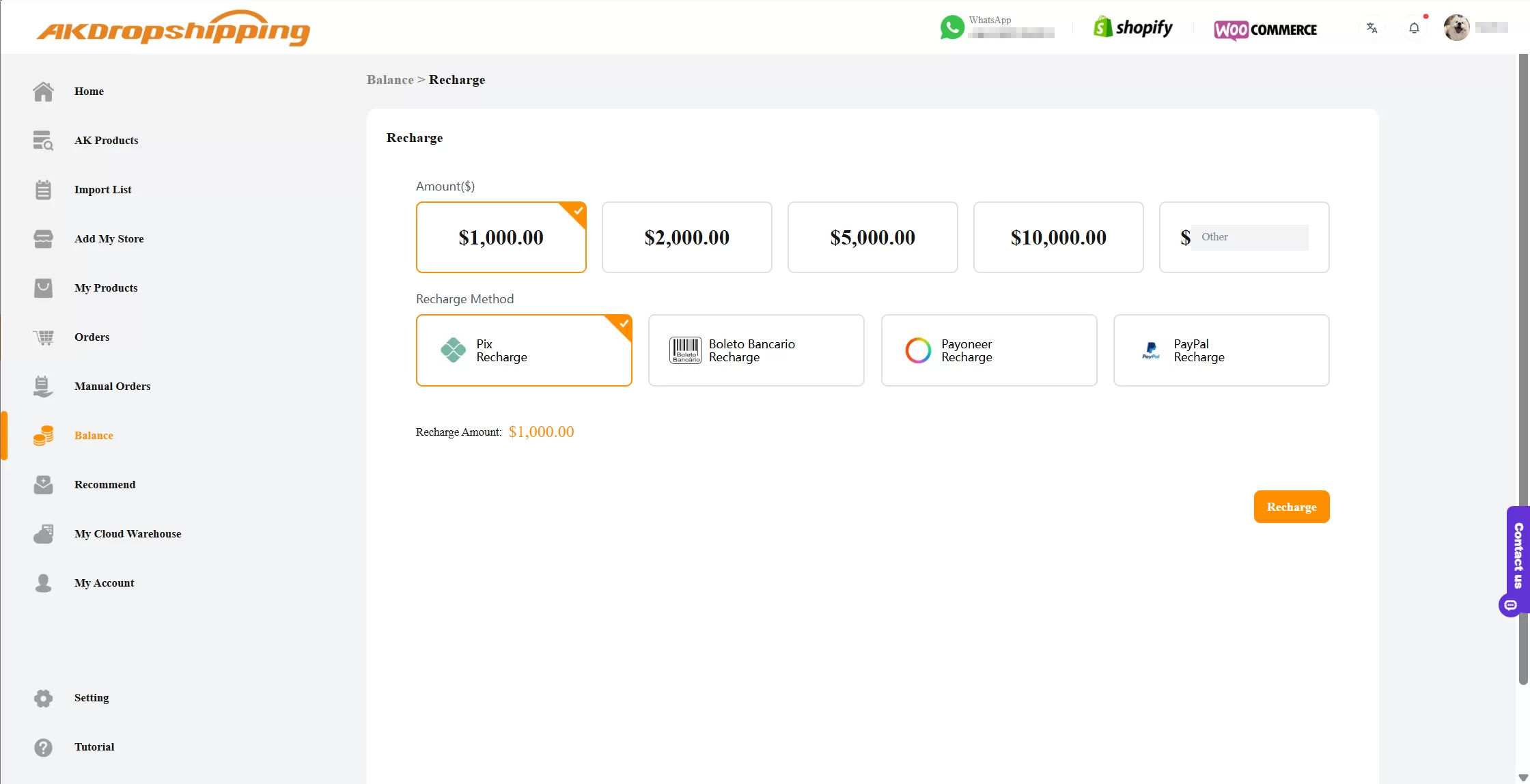 How to Recharge AK Wallet?