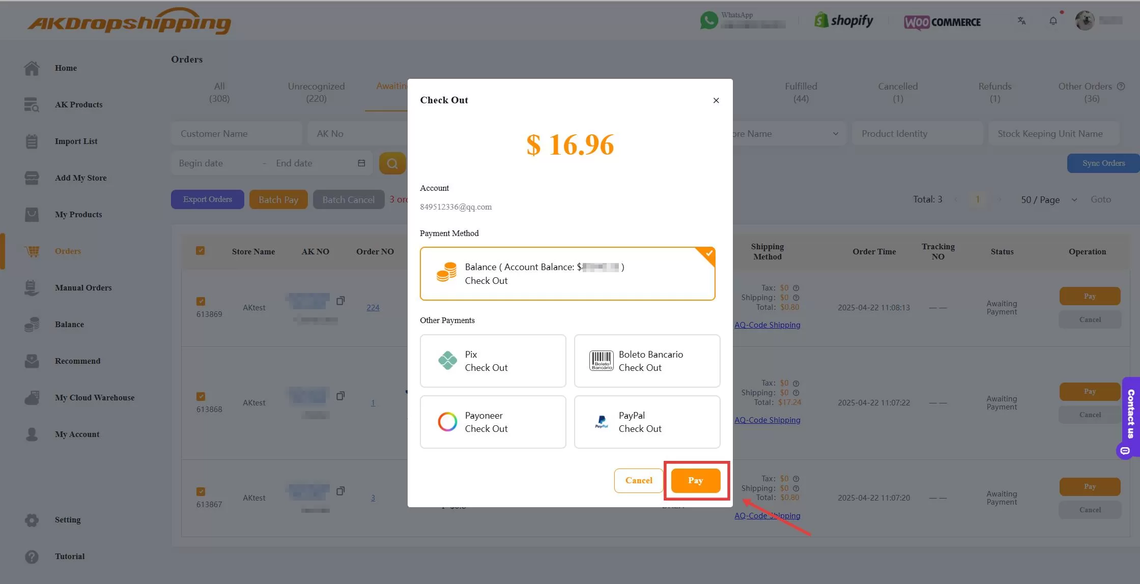 How to Make Batch Payment for Multiple Orders?