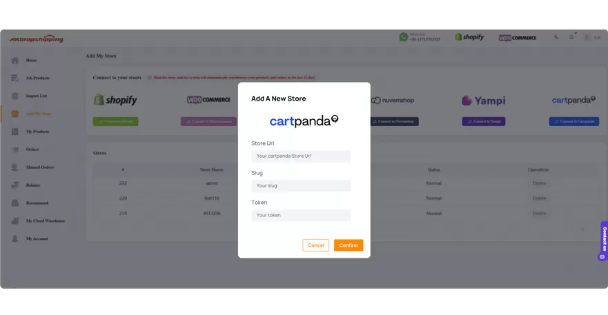 Fill in Required Store Information