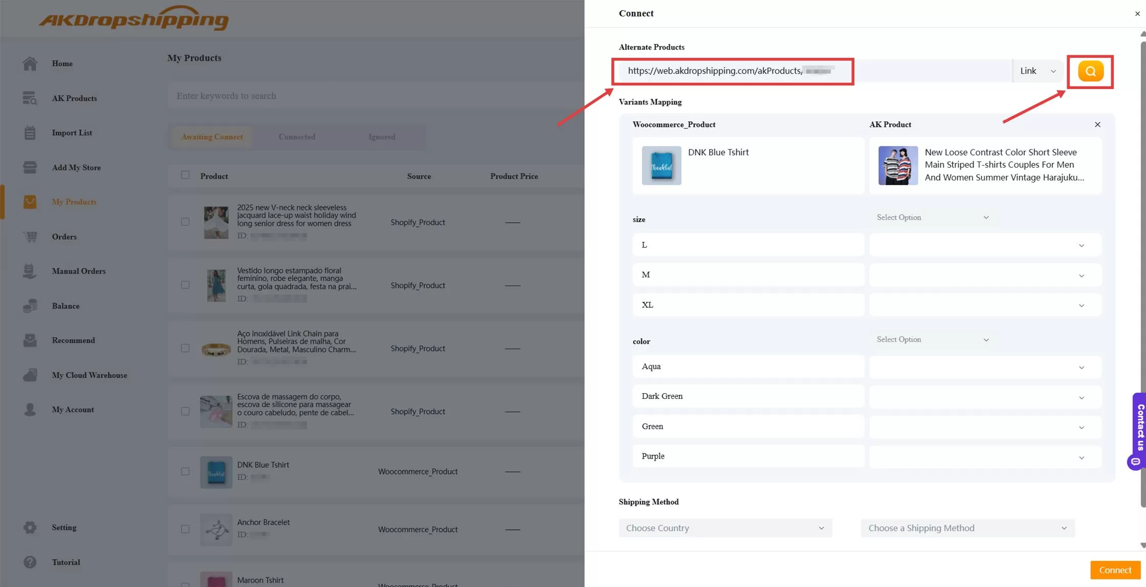 How to Connect Your Products with AK Dropshipping?