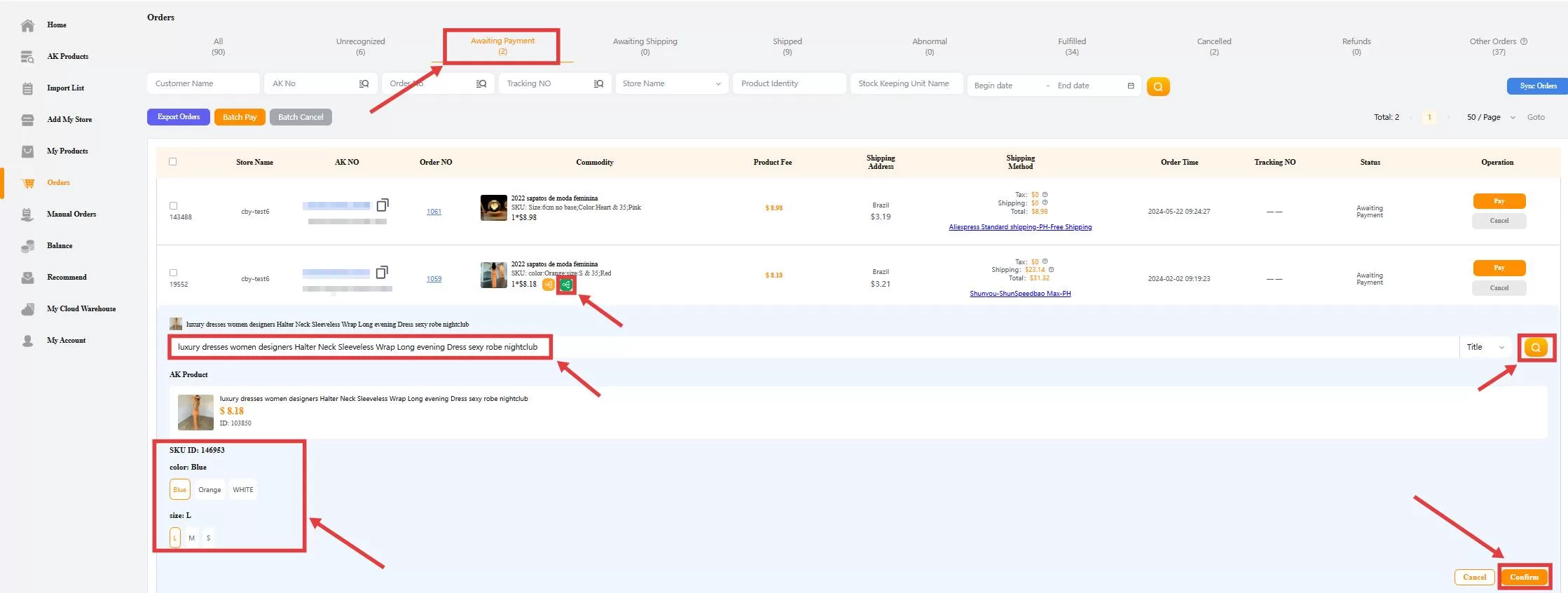 How to Change Variants Before Fulfilling An Order?